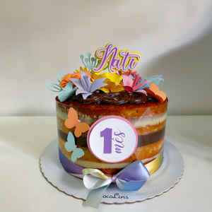 Naked Cake com Flores em Scrap